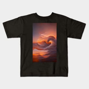 Ocean Sunset Glow Art Kids T-Shirt